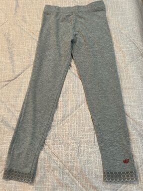 Lucky & Me Heather Gray Full Length Leggings with Lace Hem Size 7/8